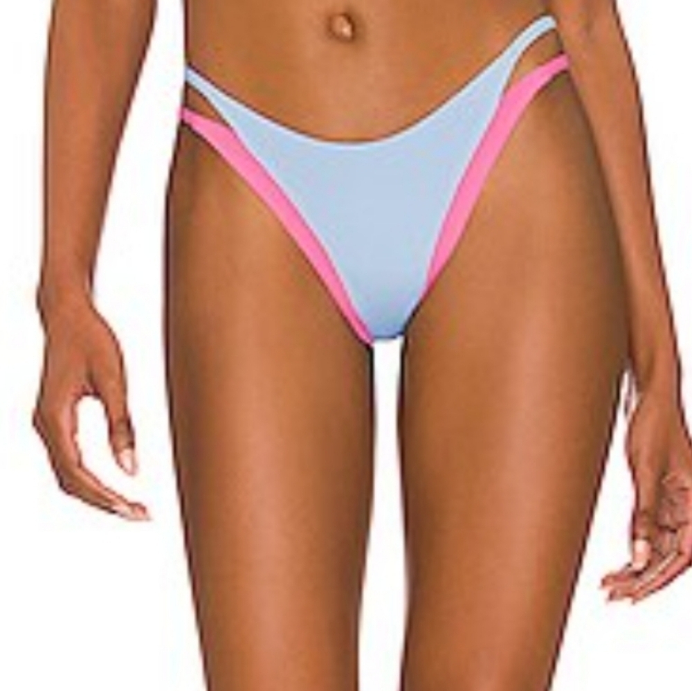 NWT L Space Women Anthropologie Billie Aura bubble gum Bottom Bitsy Swim sz L